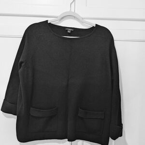 Anne Taylor Black Women's Sweater with Pockets